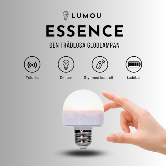 Trådlös LED-glödlampa Essence – E27, dimbar, USB-C