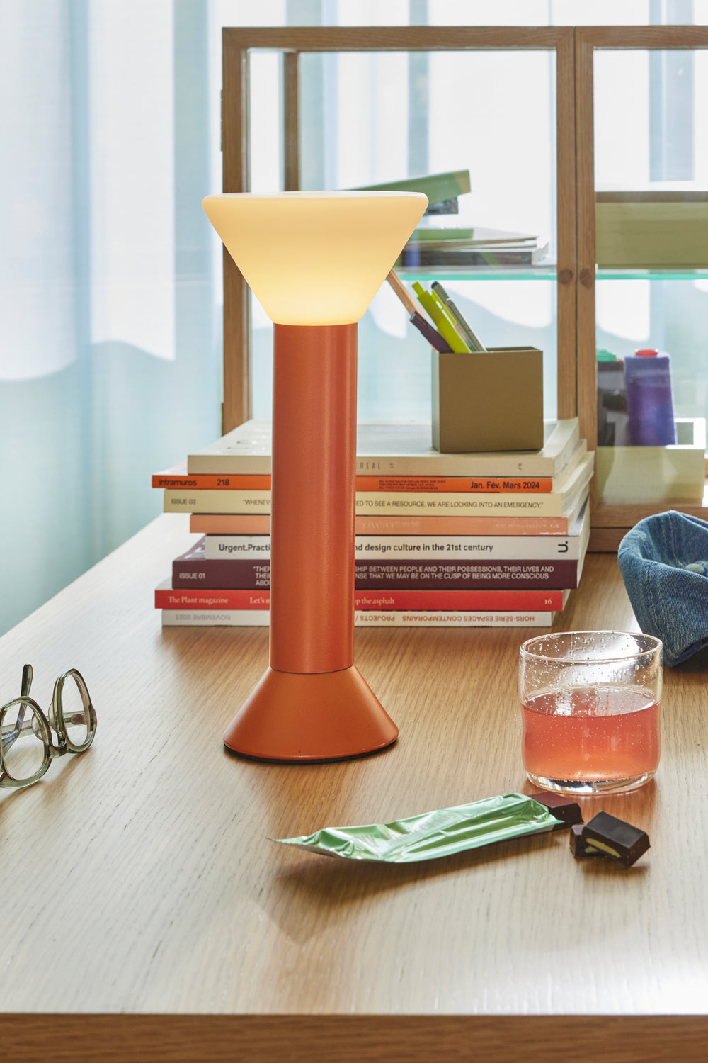 Flash portabel lampa orange metallic